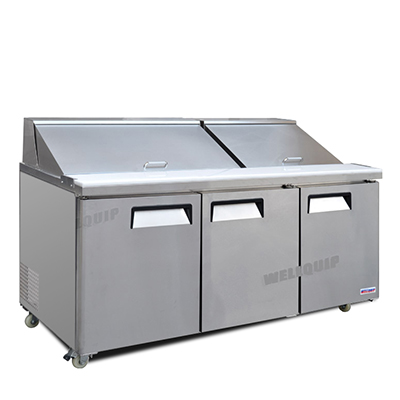 Saladette Salad Prep Bench 3-door Fridge Quipwell-MSA64