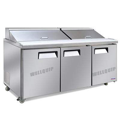 Saladette Salad Prep Bench 3-door Fridge SSA54