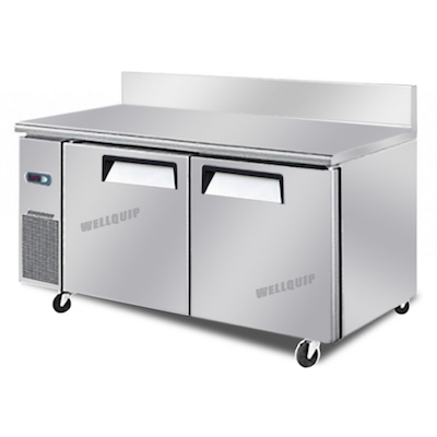 2-door commercial working bench fridge with Splashback wab1578